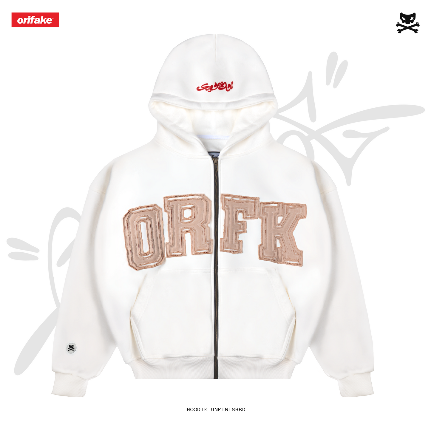 HOODIE BOXY UNFINISHED ORFK (WHITE)