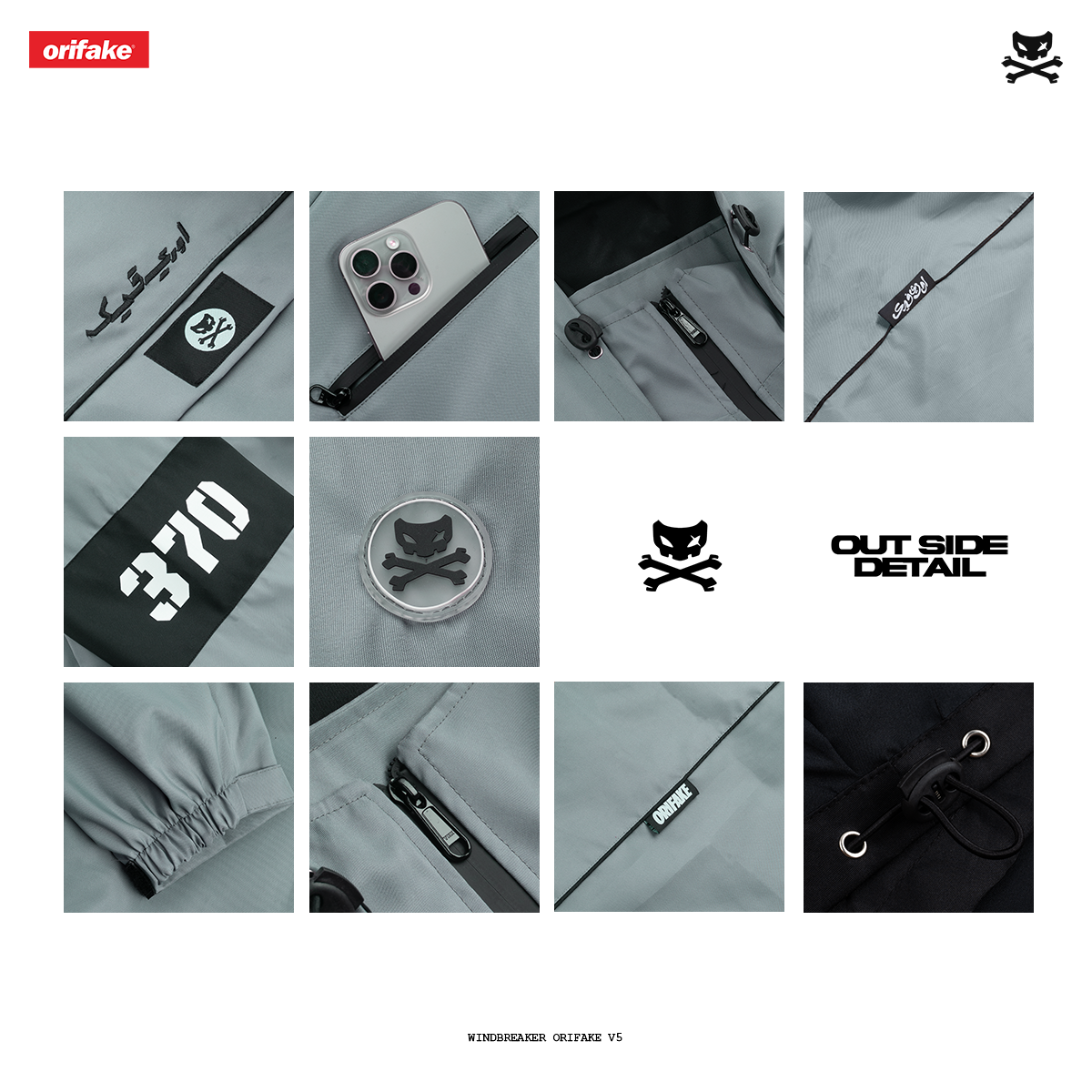 JACKET WINDBREAKER ORIFAKE V5 GREY