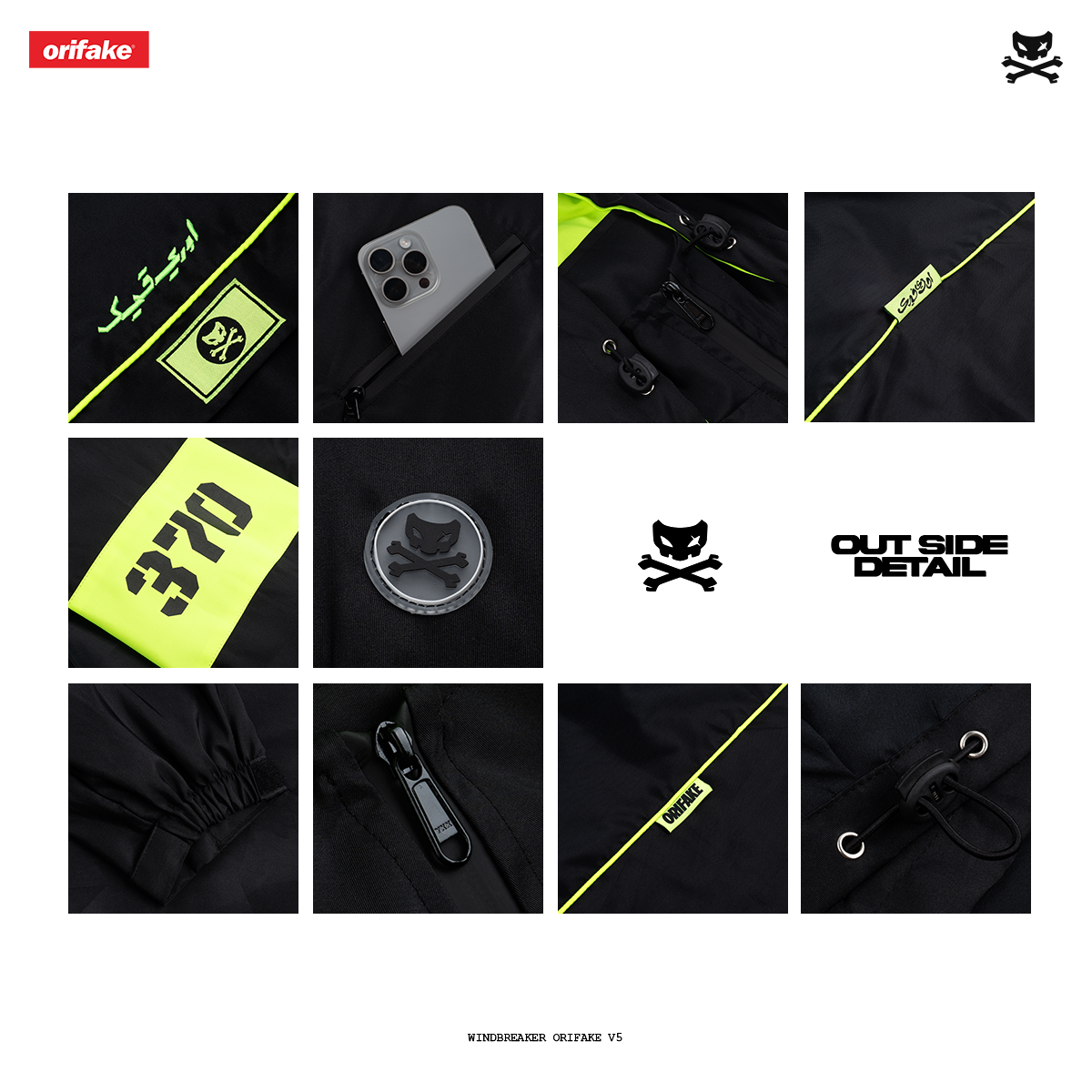 JACKET WINDBREAKER ORIFAKE V5 BLACK